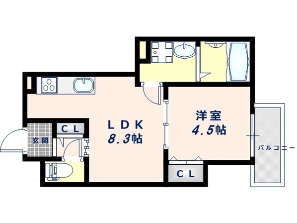 クリエオーレ上住吉の物件間取画像